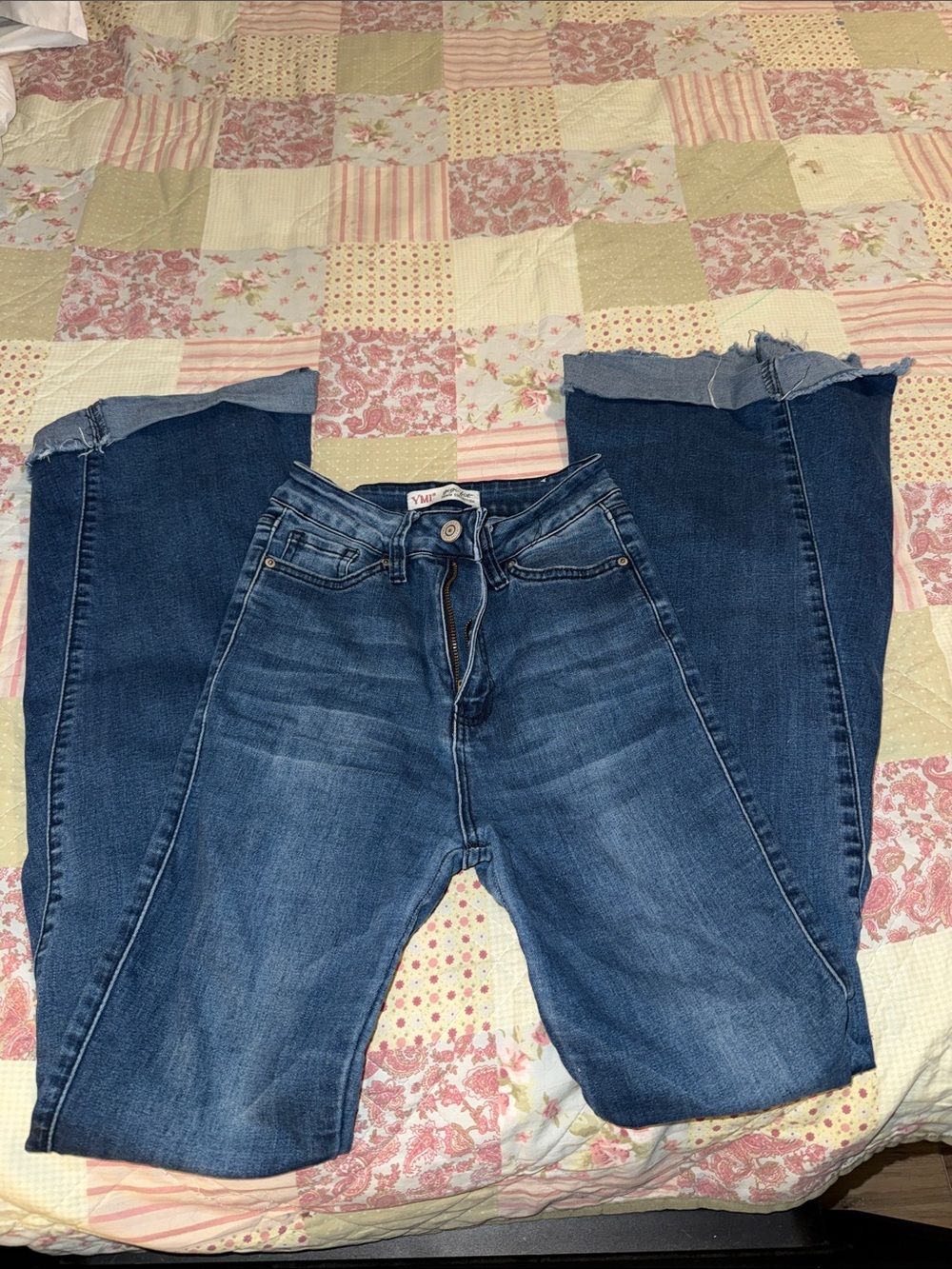 YMI Dark Blue Flare High-Rise Jeans